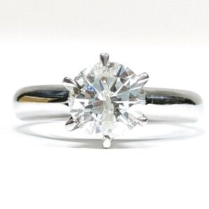 Natural Diamond 1.196ct Platinum Ring Pt900 Authentic Guaranteed 6 1/4 Preloved